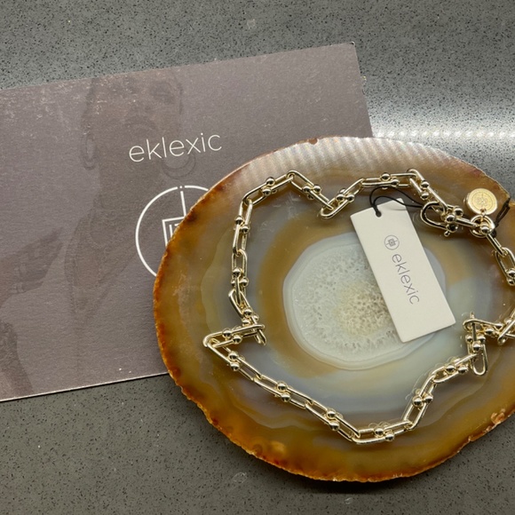 10K Gold Plated U Link Chain Necklace, 14” NWT - Picture 3 of 3